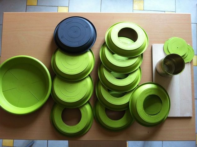 lot de soucoupes plastiques pour abri météo DIY