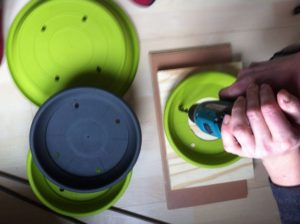 perçage de l'abri météo